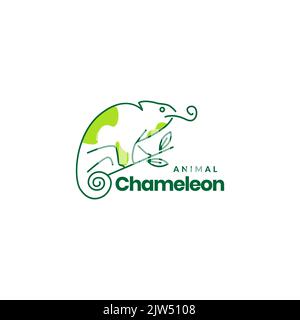 art abstract chameleon logo design Stock Vector