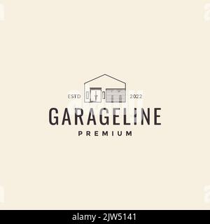 minimal garage logo design vector Stock Vector