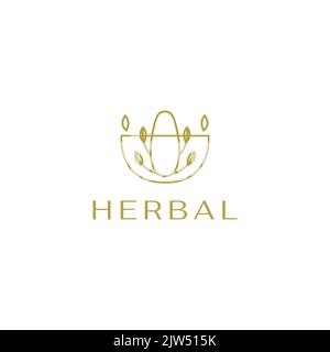 nature herbal leaf logo design Stock Vector