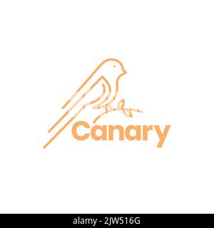 minimal canary bird logo design Stock Vector