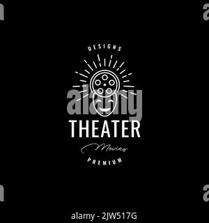 mask theater smile movie logo design Stock Vector