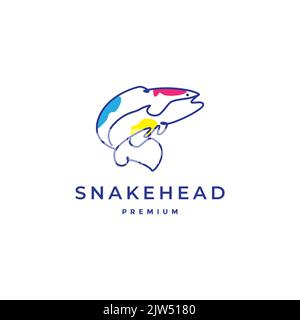 snake head fish logo design Stock Vector