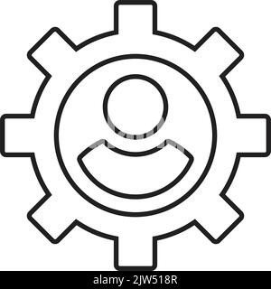 Human, setting, settings icon - Simple editable vector EPS file. Stock Vector