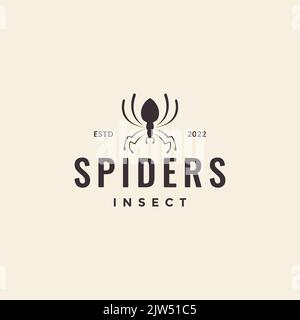 widow spider hipster logo design Stock Vector