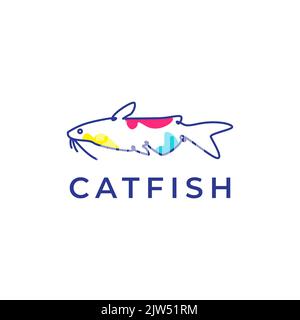 catfish abstract logo design vector Stock Vector
