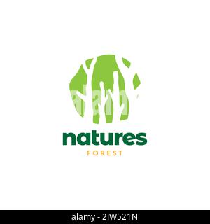 trees forest green nature logo design Stock Vector