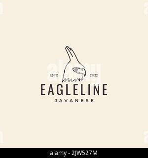 head java eagle hipster vintage logo Stock Vector