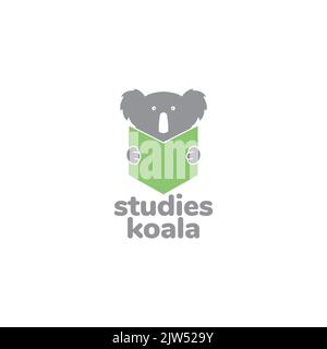 koala with graduation hat logo design Stock Vector