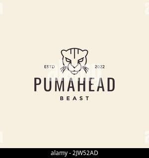 puma head hipster logo design Stock Vector