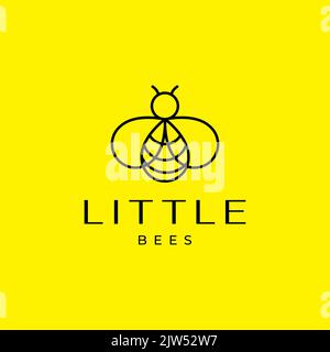 geometric minimal bee logo design Stock Vector