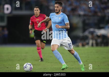 Rome, Italy. 03rd Sep, 2022. ROME, Italy - 03.09.2022: Luis Alberto (Lazio) in action during the Italian TIM Serie A football match between SS Lazio VS Calcio Napoli at Olympic stadium in Rome. Credit: Independent Photo Agency/Alamy Live News Stock Photo