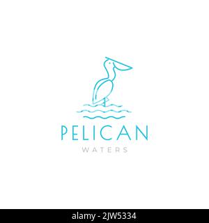 minimal pelican logo design vector Stock Vector