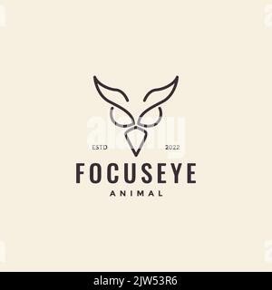 head focus eye owl bird hipster logo design Stock Vector