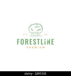 lush forest trees minimalist logo design Stock Vector