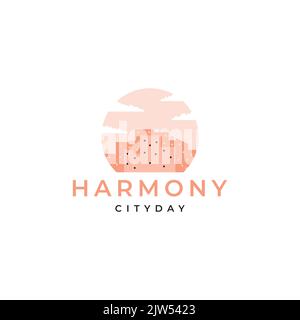 abstract harmony panorama city logo design Stock Vector
