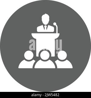 Man, speaker icon is isolated on white background. Use for graphic and web design or commercial purposes. Vector EPS file. Stock Vector