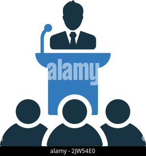 Man, speaker icon is isolated on white background. Use for graphic and web design or commercial purposes. Vector EPS file. Stock Vector