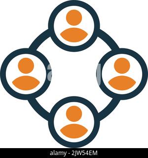 Marketing, collaboration icon is isolated on white background. Use for graphic and web design or commercial purposes. Vector EPS file. Stock Vector
