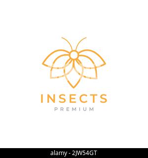 geometric flying honey bee logo design Stock Vector