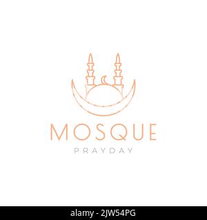 unique dome mosque logo design Stock Vector
