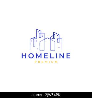 minimalist lines building home and city logo design Stock Vector