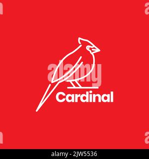 lines modern bird cardinal logo design Stock Vector