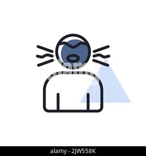 Novel Coronavirus symptoms dry cough vector icon. Medical sign. Graph symbol for medical web site and apps design, logo, app, UI Stock Vector