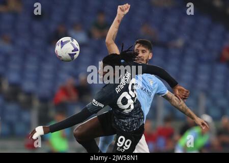 Rome, Italy. 03rd Sep, 2022. ROME, Italy - 03.09.2022: Andre Anguissa (Napoli), Luis Alberto (Lazio) in action during the TIM Serie A football match between SS Lazio VS Calcio Napoli at Olympic stadium in Rome. Credit: Independent Photo Agency/Alamy Live News Stock Photo