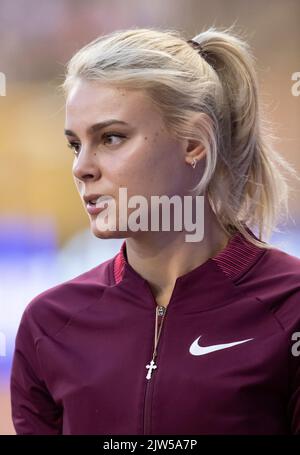 Yuliya Levchenko of Ukraine competing in the women’s high jump at the Allianz Memorial Van Damme 2022, part of the 2022 Diamond League series at King Stock Photo