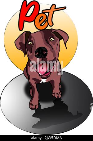 vector american pit bull puppy, pet Stock Vector