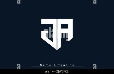 Letter JA AJ A Monogram Logo Design Minimal Icon With Black Color Stock ...
