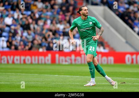 Oliver Banks of Chesterfield Football Club during the Vanarama National League match between Oldham Athletic and Chesterfield at Boundary Park, Oldham on Saturday 3rd September 2022. (Credit: Eddie Garvey | MI News) Credit: MI News & Sport /Alamy Live News Stock Photo