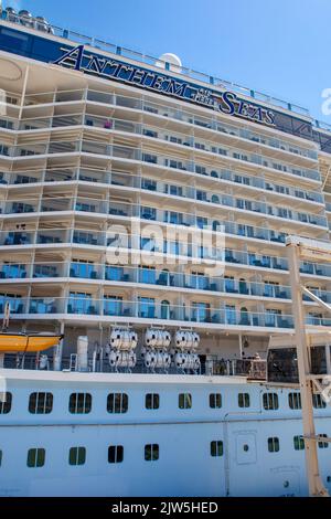 Royal Caribbean International Anthem of the Seas Quantum class cruise ship docked Stock Photo