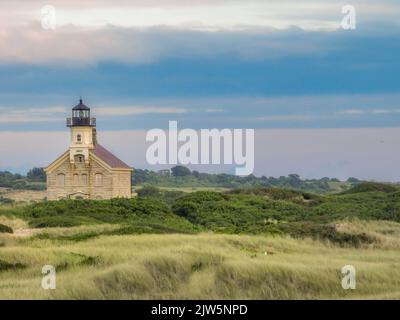 Amazing late afternoon summer photo of the North Lighthouse on Block Island, Rhode Island. Stock Photo