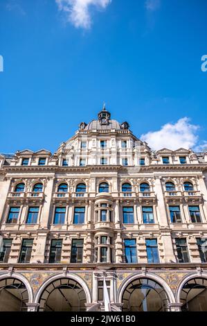 Facades of grand building on Regent Stree  in London, the UK's grand capital. Stock Photo