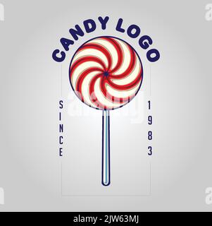 Delicious candy sweet logo illustration vector illustrations for your work logo, merchandise t-shirt, stickers and label designs, poster Stock Vector