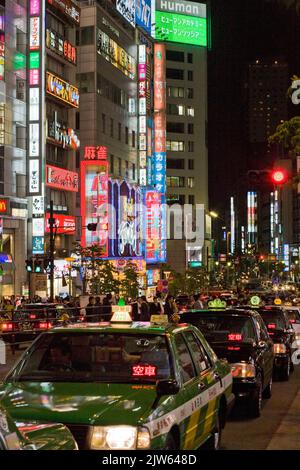 Night taxis Shinjuku Tokyo Japan 3 Stock Photo