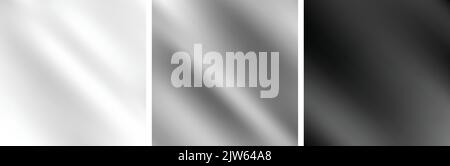 Grey metallic monochrome smooth gradient backgrounds. Vector abstract design Stock Vector