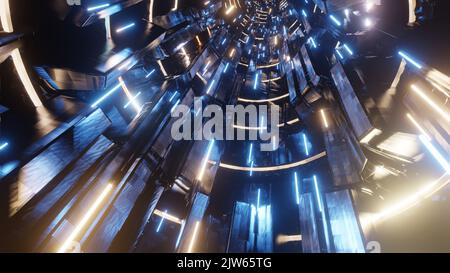 3D illustration Background for advertising and wallpaper in sci fi and technology innovation scene. 3D rendering in decorative concept. Stock Photo