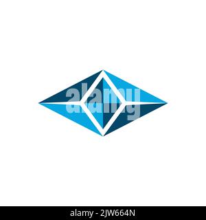 eye blue diamond logo icon vector graphic design Stock Vector