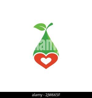 fruit love logo icon icon vector graphic design Stock Vector