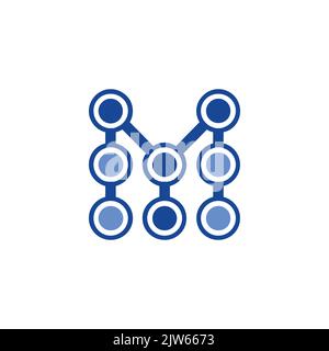 letter M technology logo icon vector graphic design Stock Vector