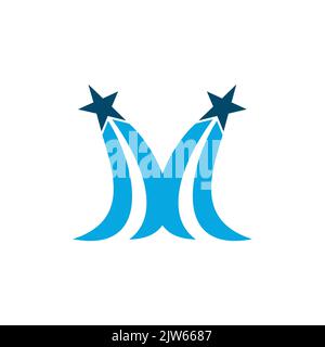 letter M star logo icon vector graphic design Stock Vector