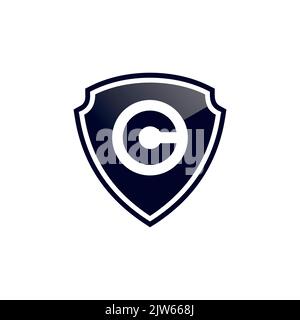 letter C shield guard logo icon vector graphic design Stock Vector