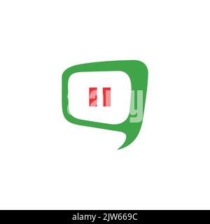 pause talk chat logo icon vector graphic design Stock Vector