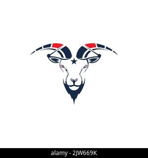 speed goat star logo Stock Vector
