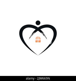 people love home logo icon vector graphic design Stock Vector