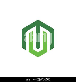 letter M U polygon logo icon vector graphic design Stock Vector