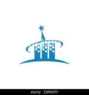 star apartment building logo icon vector graphic design Stock Vector