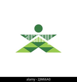 green nature people logo icon vector graphic design Stock Vector